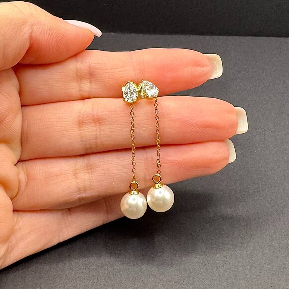 Fashion Gold Earrings Jewelry Pearl - Picture 1 of 4